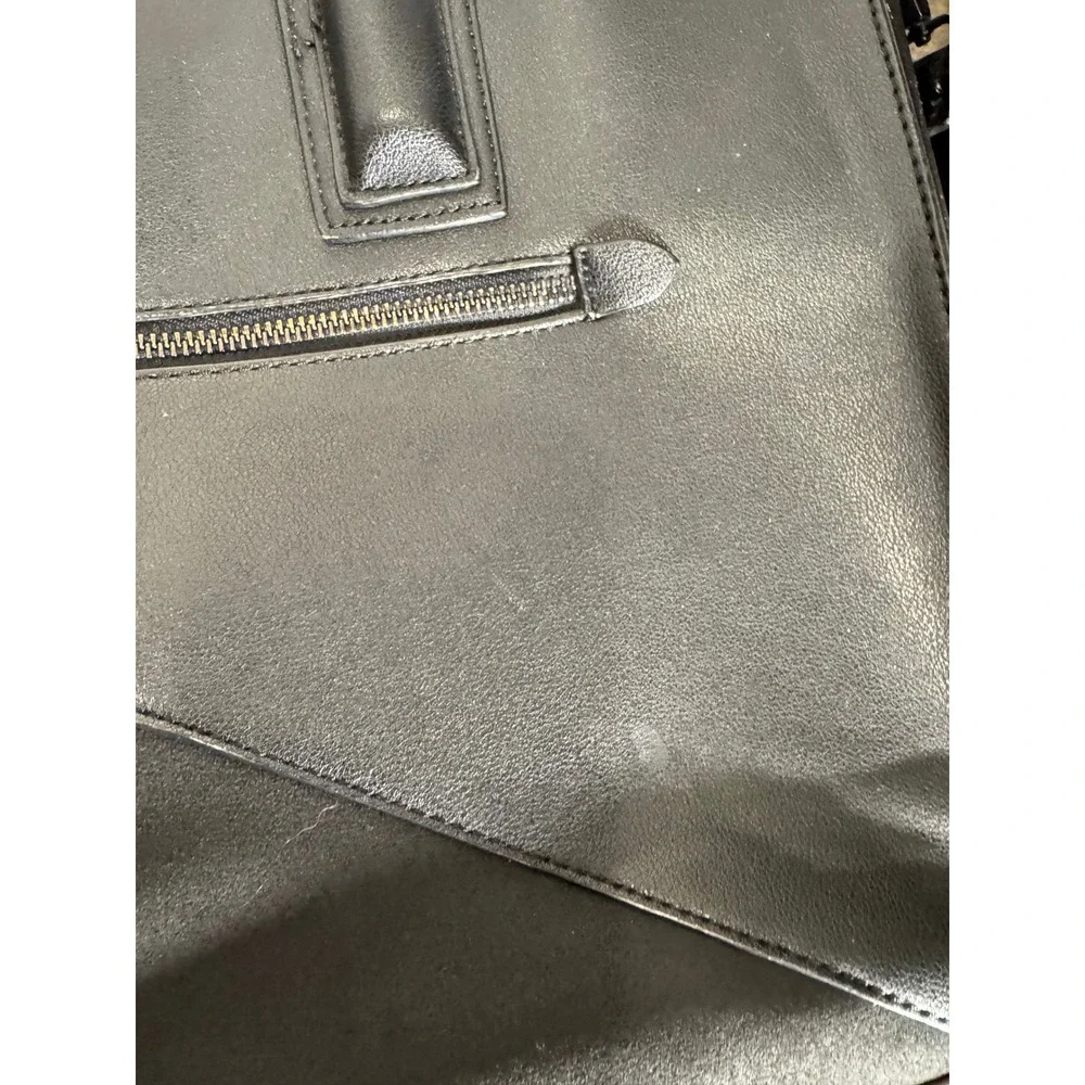 Pixie‎ Mood Greta Work Tote Bag Black Vegan Leather Laptop Briefcase Crossbody
